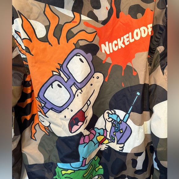 Members Only x Nickelodeon Rugrats Zip-Up Jacket Men's Medium Brown Cream Color - Picture 15 of 15